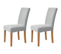 Hueborne Eleganti Coprisedie Elasticizzate in Jacquard, Confezione da 2: Lavabili, Adatte for L'arredamento della Casa, del Soggiorno E for Cerimonie.(Light Gray)