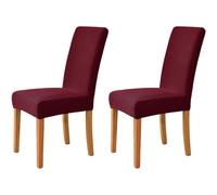 Hueborne Eleganti Coprisedie Elasticizzate in Jacquard, Confezione da 2: Lavabili, Adatte for L'arredamento della Casa, del Soggiorno E for Cerimonie.(Wine)