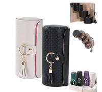 Hueborne Portagioie da Viaggio A Tre Strati: Una Scatola Portaoggetti Multistrato Delicata E Compatta con Fodera in Velluto E Chiusura con Cerniera.(Gray+Black)