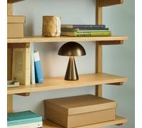 HÜBSCH lampada LED da tavolo ricaricabile Mush, ottone brunito, altezza 20 cm Hübsch