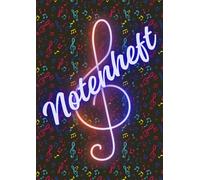 Hübsches Blanko Notenheft A4 für Musiker und Songwriter: Leeres Notenheft mit Notenlinien und Lineatur auf jeder Doppelseite im DIN A4 Format, ideal ... geeignet für Anfänger und Fortgeschrittene