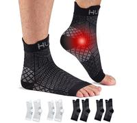 HUEGLO 4 Paia Cavigliera Ortopedica Cavigliera Sportiva Per Distorsione Supporto Cavigliera Elastica Cavigliere Fascia Elastica Caviglia Per Danni Ai Legamenti e Tendinite (2 Nero+2 Bianco, L)