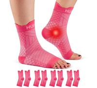 HUEGLO 4 paia di cavigliere ortopediche a compressione, neuropatia, cavigliere, artrite, tendine d'Achille, fascite plantare, caviglie, sport, fascite plantare, Rosa