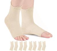 HUEGLO 4 paia di cavigliere ortopediche a compressione, neuropatia, cavigliere, artrite, tendine d'Achille, fascite plantare, caviglie, sport, fascite plantare (Colore della pelle, XL)