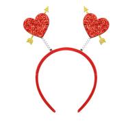 Huehkir Fascia per capelli di San, fascia per capelli di San - Copricapo rosso a forma di amore - Decorazione per capelli per feste di festival, fotografici per costumi festivi per donne