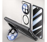 Hülle Custodia per Find N6 Cover + Privacy Film + Hinge + Lens Stand + Wireless Charge,Clear Case per Oppo Find N6(6)