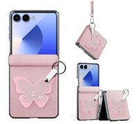 Hülle Custodia per Flip7 Cover Pattern Pelle + Hinge + Strap + Metal Ring,Slim Bumper Case per Samsung Galaxy Z Flip7(3)