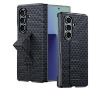 Hülle Custodia per Fold7 Cover + Hinge + Sliding Strap Kickstand,Pelle Bumper Case Slim Shell per Samsung Galaxy Z Fold7(5)