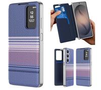 Hülle Custodia per Galaxy A55 Cover Smart View Window Wallet Case + Textured Leather,Folio Shell per Samsung Galaxy A55(2)