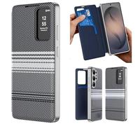 Hülle Custodia per S24 Ultra Cover Smart View Window Wallet Case + Textured Leather,Folio Shell per Samsung Galaxy S24 Ultra(4)