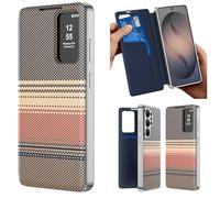 Hülle Custodia per S26 Ultra Cover Smart View Window Wallet Case + Textured Leather,Folio Shell per Samsung Galaxy S26 Ultra(3)