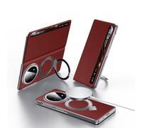 Hülle Custodia per X Fold5 Cover Magnetic Flip Case Pelle Luxury + 360°Rotating Ring Stand + View Window,Folio Shell per vivo X Fold5(2)