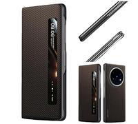 Hülle Custodia per X Fold5 Magnetic Flip Cover View Window + Wireless Charge,Carbon Fibre Folio Slim Case per vivo X Fold5(2)