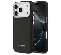 Hülle iPhone 17 Pro Lacoste Champs Elysees Hardcase Kunstleder Schwarz Magsafe