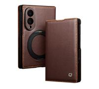 Hülle Magnetic Flip Wallet Custodia per Fold8 Cover(Marrone) | 360°Rotating Stand,Carica Wireless