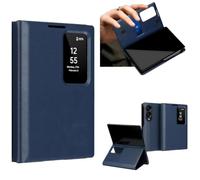 Hülle Smart Window Custodia per Fold8 Flip Wallet Cover(Blu) | Card Slot Folio Case,Rispondere alle chiamate senza aprire la copertina
