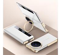 Hülle Smart Window Custodia per X Fold6 Flip Cover(Bianco) | Lens Stand Cuoio Folio Case,Plating Frame