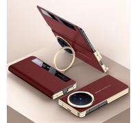 Hülle Smart Window Custodia per X Fold6 Flip Cover(Rosso) | Lens Stand Cuoio Folio Case,Plating Frame