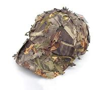 Huenco 3D Foglie Camouflage Ghillie Caps Cappelli da cecchino Camo Ombrellone Cappellini da Baseball per Caccia Pesca Airsoft (Unisex)
