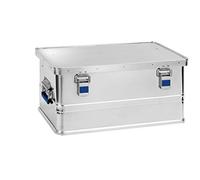 hünersdorff 451150 - Scatola in alluminio eco 48 litri, impermeabile con guarnizione in gomma, leggera, stabile, maniglie pieghevoli, predisposizione per serrature, colore: Argento