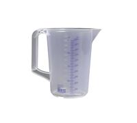 Hünersdorff caraffa graduata 1l | polipropilene (PP) | infrangibile e lavabile in lavastoviglie | manico chiuso | scala blu