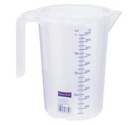 hünersdorff Caraffa Graduata da 1.000 ml, PP, 2 Scale Manico Aperto, Trasparente, impilabile