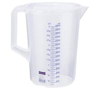 hünersdorff Caraffa Graduata da 3.000 ml, PP, 2 Scale Manico Chiuso, Trasparente