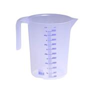 hünersdorff Caraffa Graduata da 5.000 ml, PP, 2 Scale Manico Aperto, Trasparente, impilabile