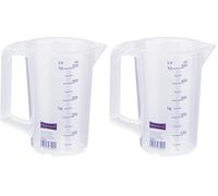 hünersdorff Caraffa graduata da 500 ml, PP, 2 scale Manico aperto, trasparente, impilabile (Confezione da 2)