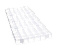hünersdorff Cassetta a scomparti PP CLASSIC, 24 scomparti 225x335x55 mm, colore trasparente (Confezione da 4)