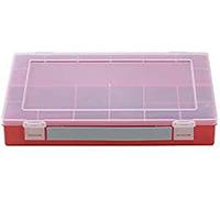 hünersdorff Cassetta a scomparti PP CLASSIC, 8 scomparti 225x335x55 mm, colore rosso, con manico per il trasporto