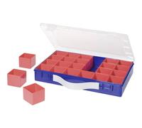Hünersdorff Valigetta per minuteria 600900 – 24 scomparti, 332 x 232 x 55 mm, blu