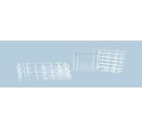 hünersdorff Cassetta a scomparti PS MINI, 9 scomparti 120x210x36 mm, colore trasparente cristallino