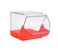 Hünersdorff 687500 Contenitore per Merce Sfusa in PP Colore Rosso, con Coperchio Ribaltabile Trasparente, Polipropilene, Single Pack