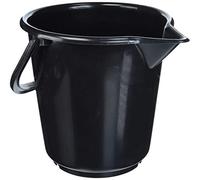 hünersdorff Secchio industriale da 10,5 litri, forma rotonda, con beccuccio versatore Colore nero, HDPE