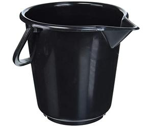 hünersdorff Secchio industriale da 10,5 litri, forma rotonda, con beccuccio versatore Colore nero, HDPE