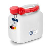 Hünersdorff Tanica Carburante Standard da 5 Litri, HD-PE Colore Naturale, con omologazione Un e Accessori Rossi