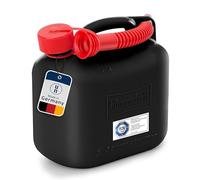 Hünersdorff Tanica Carburante Standard da 5 Litri, HD-PE Colore Nero, con omologazione Un, Accessori Rossi, Taniche Carburante per Auto, Tubo di Uscita, Omologata