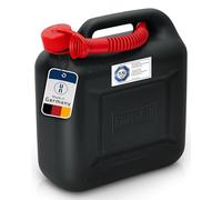 Hünersdorff Tanica per carburante 812800 STANDARD 10l per benzina, diesel e altre merci pericolose, omologata UN, made in Germany, produzione approvata dal TÜV, nero, con tubo di scarico