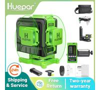 Huepar 12 linee 3D Cross Line livello Laser Osram Green Beam con telecomando e batteria agli ioni di litio per piastrelle Set di strumenti Laser per pavimenti 12 lines laser level