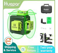 Huepar 3D Cross Line livello Laser autolivellante 12 linee batteria agli ioni di litio a raggio verde con porta di ricarica di tipo C e custodia rigida 12 Lines