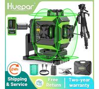 Huepar 704CG Set 16 Linee Livello Laser Autolivellante 4D Fascio Verde Linea Trasversale Piastrellatura Pavimento Strumento Laser Linee Laser Custodia rigida per il trasporto SET3