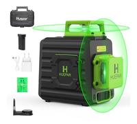 Huepar B02CG Livella Laser 360 Verde con Modalità Impulso & Batteria al litio USB Ricaricabile, 2x 360 Livella Laser Autolivellante a Croce, Orizzontale/Verticale a 360 Gradi, Base Magnetica Inclusa