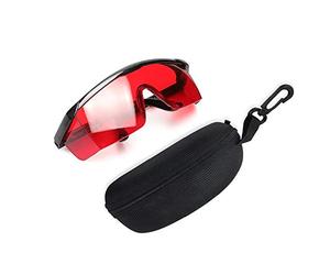 Huepar GL01R Occhiali di sicurezza regolabili allineamento rosso, croce e multi-linea laser rotanti funzione anti-perdita custodia protettiva rigida