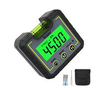Huepar Medidor de ángulos Medidor de inclinómetro digital LCD Mini caja nivel de buscador de ángulo con base magnética con ranura en V e inclinómetro de retroiluminado，0-360°Medición rápida-AG01