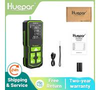 Huepar Misuratore di distanza laser verde digitale 60M 100M 120M Misuratore di nastro laser Telemetro con strumenti di misurazione del sensore angolare LCD