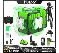 Huepar P03CG Set 3D Cross Line livello Laser esterno autolivellante con Bluetooth, telecomando, batteria agli ioni di litio, custodia rigida