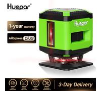 Huepar piano Laser livello 5 linee per posa di piastrelle livellamento quadrato linea trasversale 360 ° copertura del raggio rosso strumenti Laser orizzontali