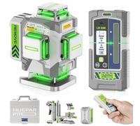 Huepar Pro Livella Laser Autolivellante a 360° Per Esterni con Ricevitore | Precisione ±2 mm, Telecomando, 8 ore di durata, Ricarica USB-C, Supporto magnetico multifunzione, Custodia di alta qualità