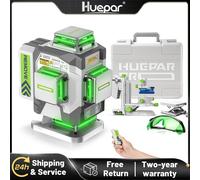 Huepar Professional 4D Cross Line Laser Level ±2mm Precisione Strumento laser verde autolivellante con batteria agli ioni di litio da 8000 mAh e staffa